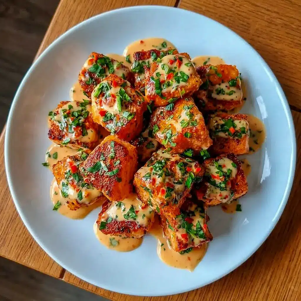 These saucy Crispy Bang Bang Salmon Bites are one of the tastiest Salmon Recipes For One for a quick dinner.