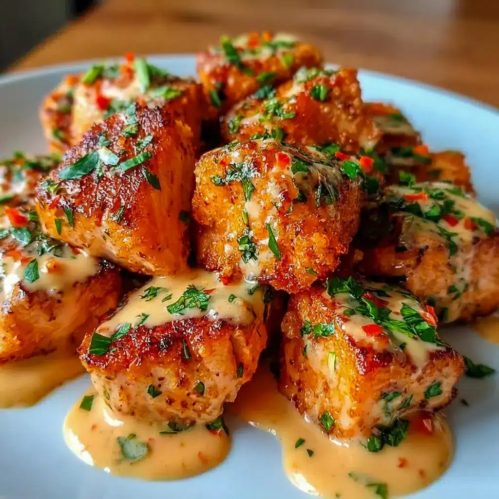A crispy plate of Crispy Bang Bang Salmon Bites makes Easy Dinner Recipes With Salmon look extra delicious.