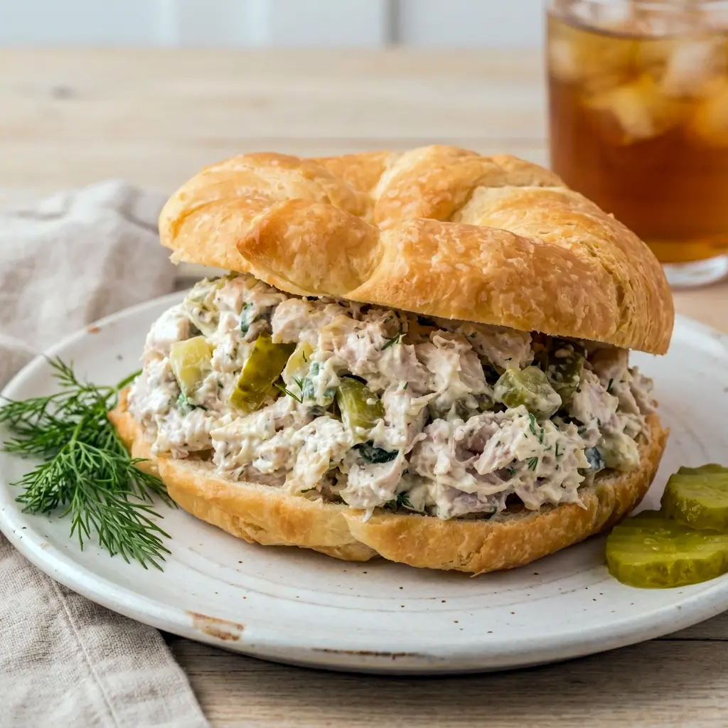 A fresh sandwich made with Dill Pickle Chicken Salad, perfect for fans of Chicken Salad Chick Copycat Recipes Dill and bold pickle flavor.