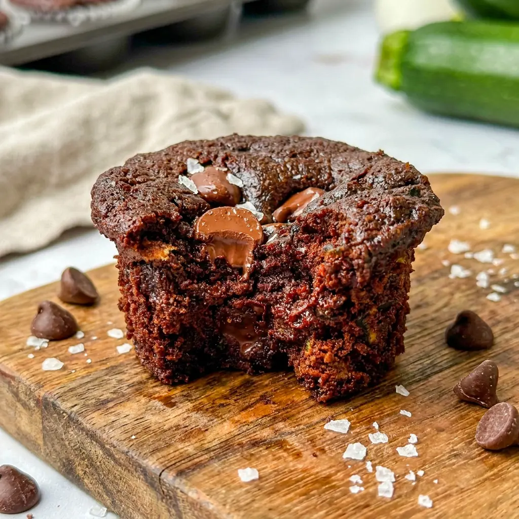 Double Chocolate Zucchini Muffins bake up tender and decadent while staying perfect as Gluten Free Muffins made with almond flour and hidden zucchini.