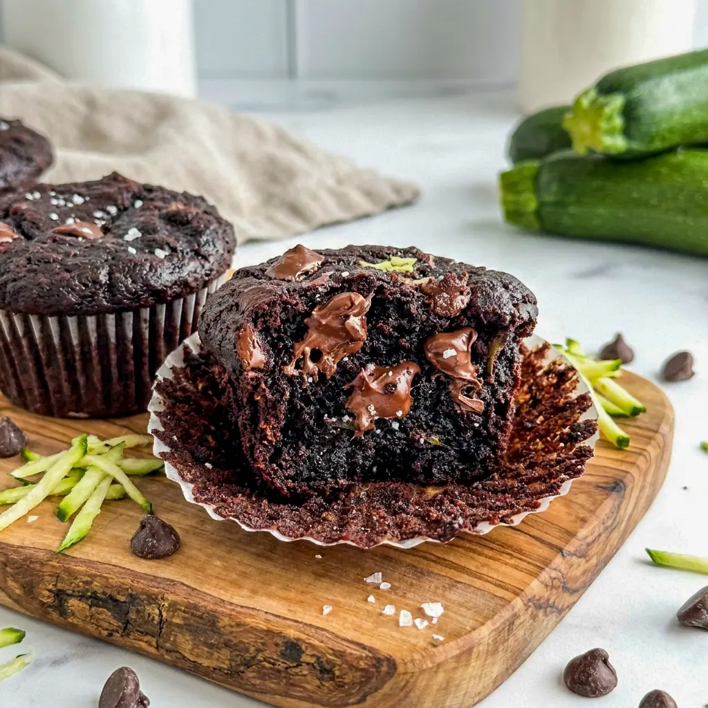 Double Chocolate Zucchini Muffins deliver deep cocoa flavor and are a wonderful example of Healthy Chocolate that's perfect for breakfast, dessert, or an afternoon treat.