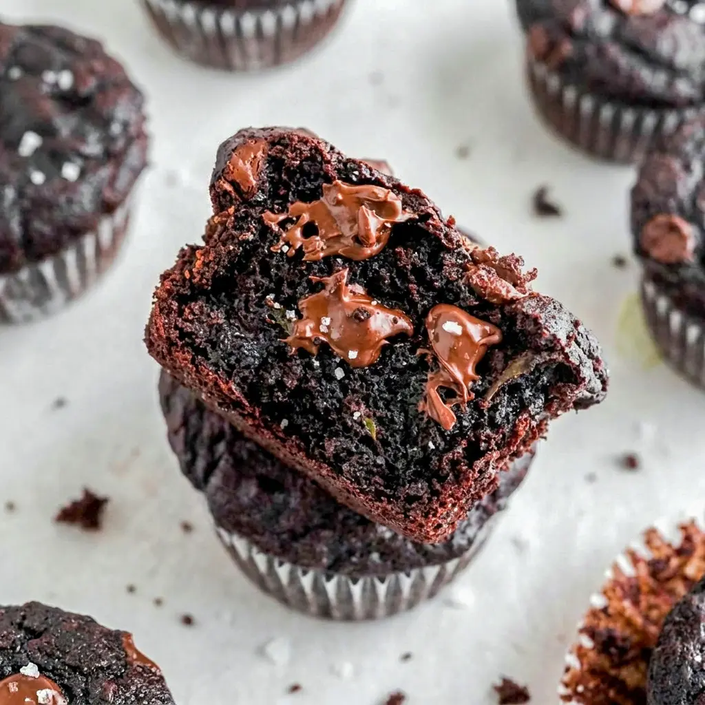 Double Chocolate Zucchini Muffins are a wholesome homemade favorite featured in Healthy Sweets Recipes, offering rich chocolate goodness with every fudgy bite.