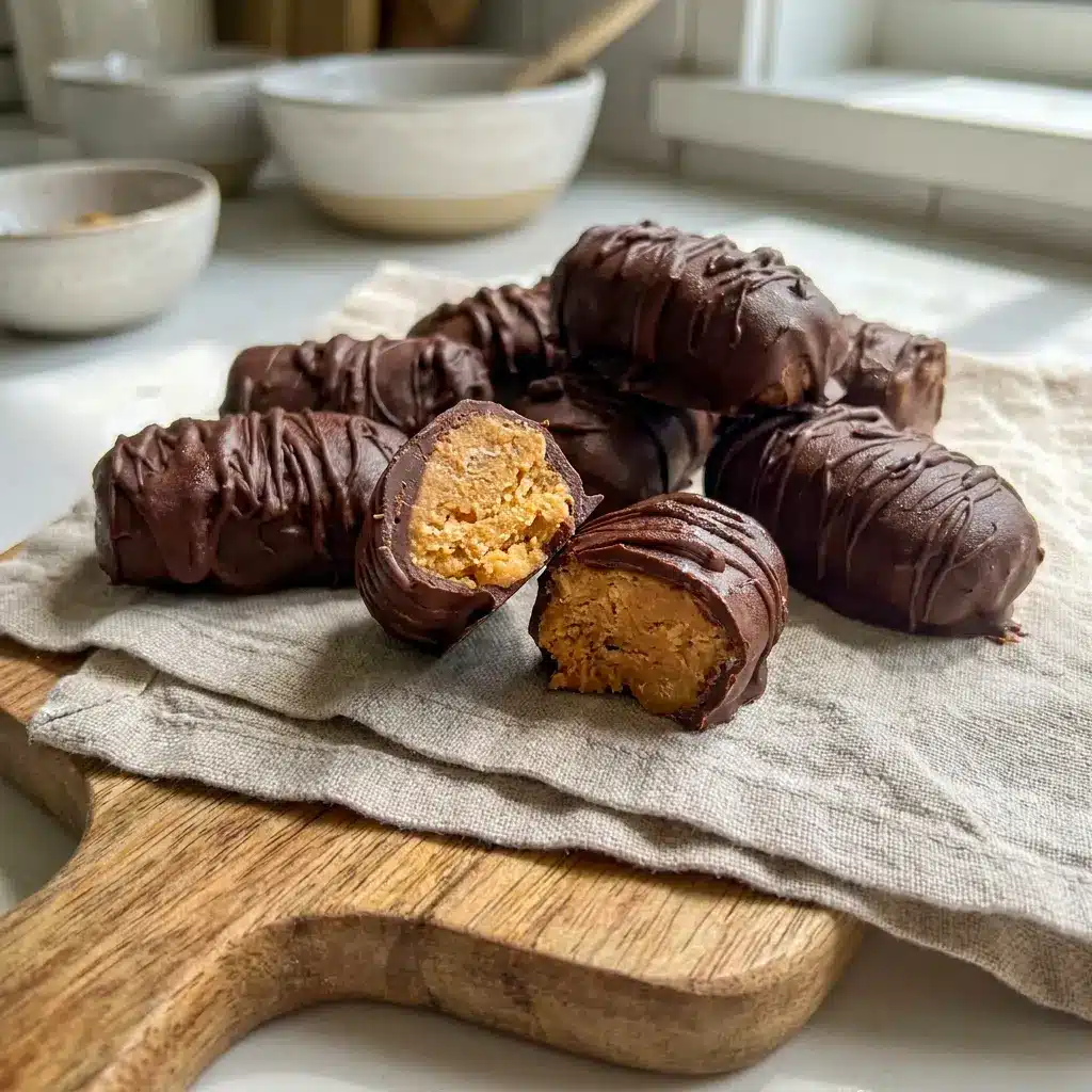 Homemade candy bars made with Healthy Homemade Butterfingers for Simple Healthy Sweets, featuring a crunchy cereal filling and rich chocolate shell.