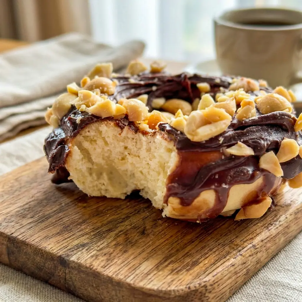 Krispy Kreme Snickers Donut brings candy-bar flavor to this dreamy Krispy Kreme Snickers Donut Recipe for an easy homemade copycat dessert.