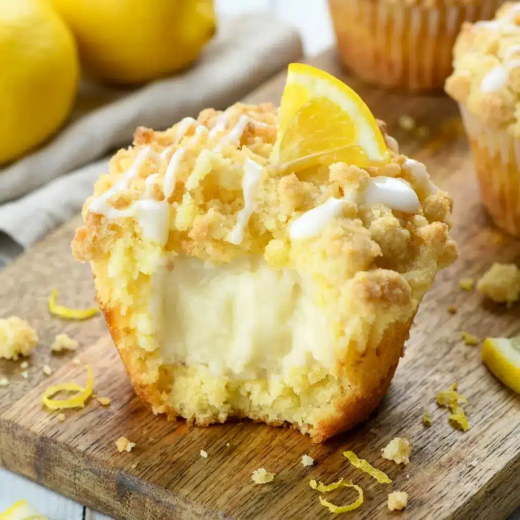 Freshly baked Lemon Cream Cheese Muffins with bakery-style rise, making them a great option for Tall Muffins lovers.