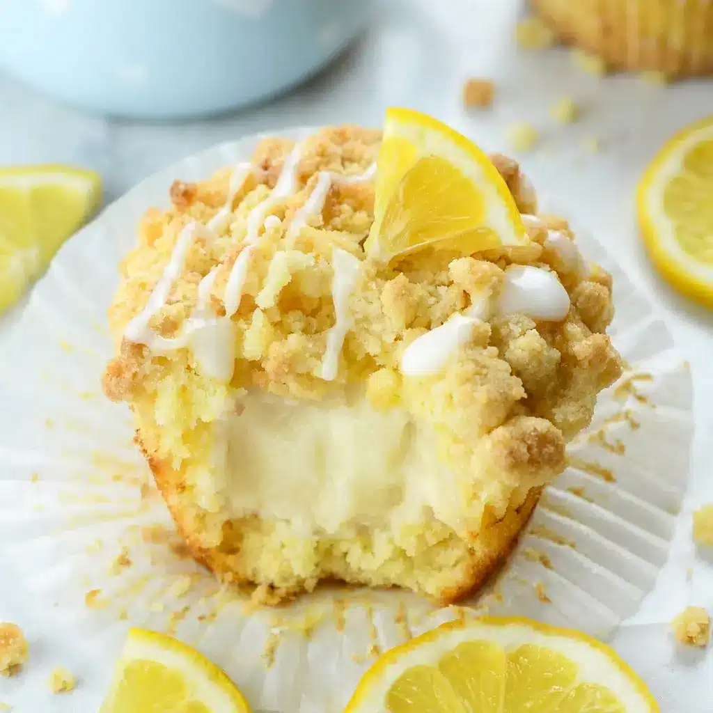 Homemade Lemon Cream Cheese Muffins with a bright lemon glaze, featured as one of those Delicious Muffin Recipes you will make again.