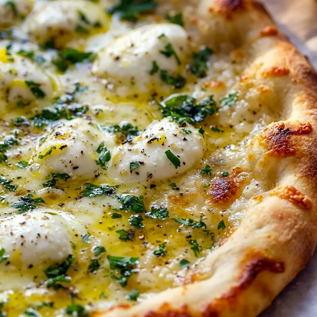 A bright Lemon Pizza with melty mozzarella and fresh basil, styled as a Herb-infused Pizza Recipe for a fresh, elegant dinner pin.