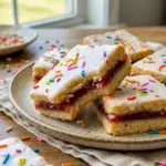 Pop Tart Cookie Bars with strawberry jam and vanilla glaze make a sweet Baking Sweets treat for any dessert board.