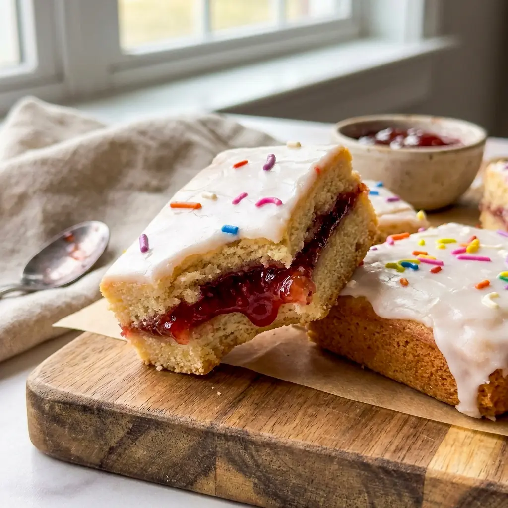 Pop Tart Cookie Bars with a chewy cookie base and fruity filling make easy Cookie Bars for any sweet craving.