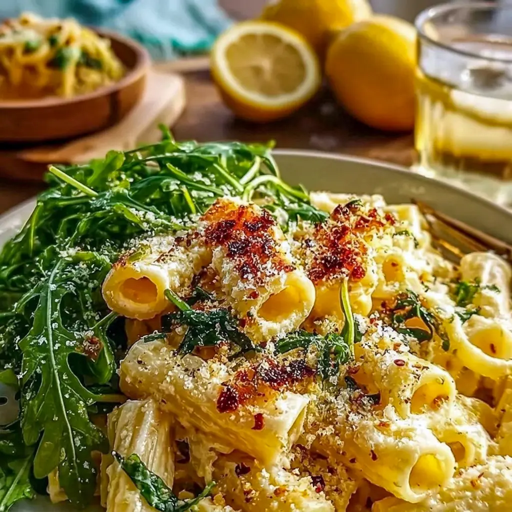 Stanley Tucci’s Creamy Lemon Ricotta Pasta with Arugula made with Recipes With Fusilli Pasta for a fun, creamy, lemony dinner twist.