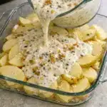 A close-up of Creamy Parmesan Oven-Baked Potatoes with a golden top, perfect for Different Sides For Dinner on a cozy night.