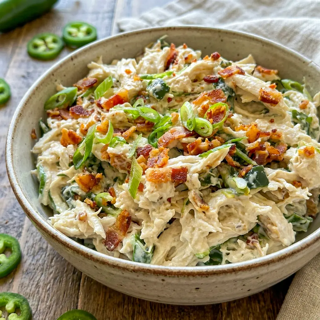 Creamy Jalapeño Popper Chicken Salad styled for Chicken Salad Recipes with bold spicy flavor.