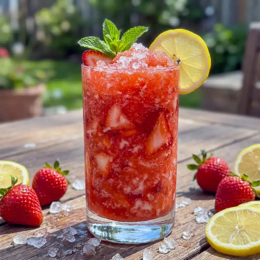 Frozen Strawberry Lemonade Slushies shine as one of the best Refreshers Recipes for sunny days and backyard hangs.
