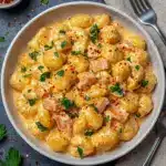 Healthy Smoked Salmon Gnocchi in a creamy sauce with spinach, perfect for Beginner-friendly Pasta Dinner Ideas on busy weeknights.