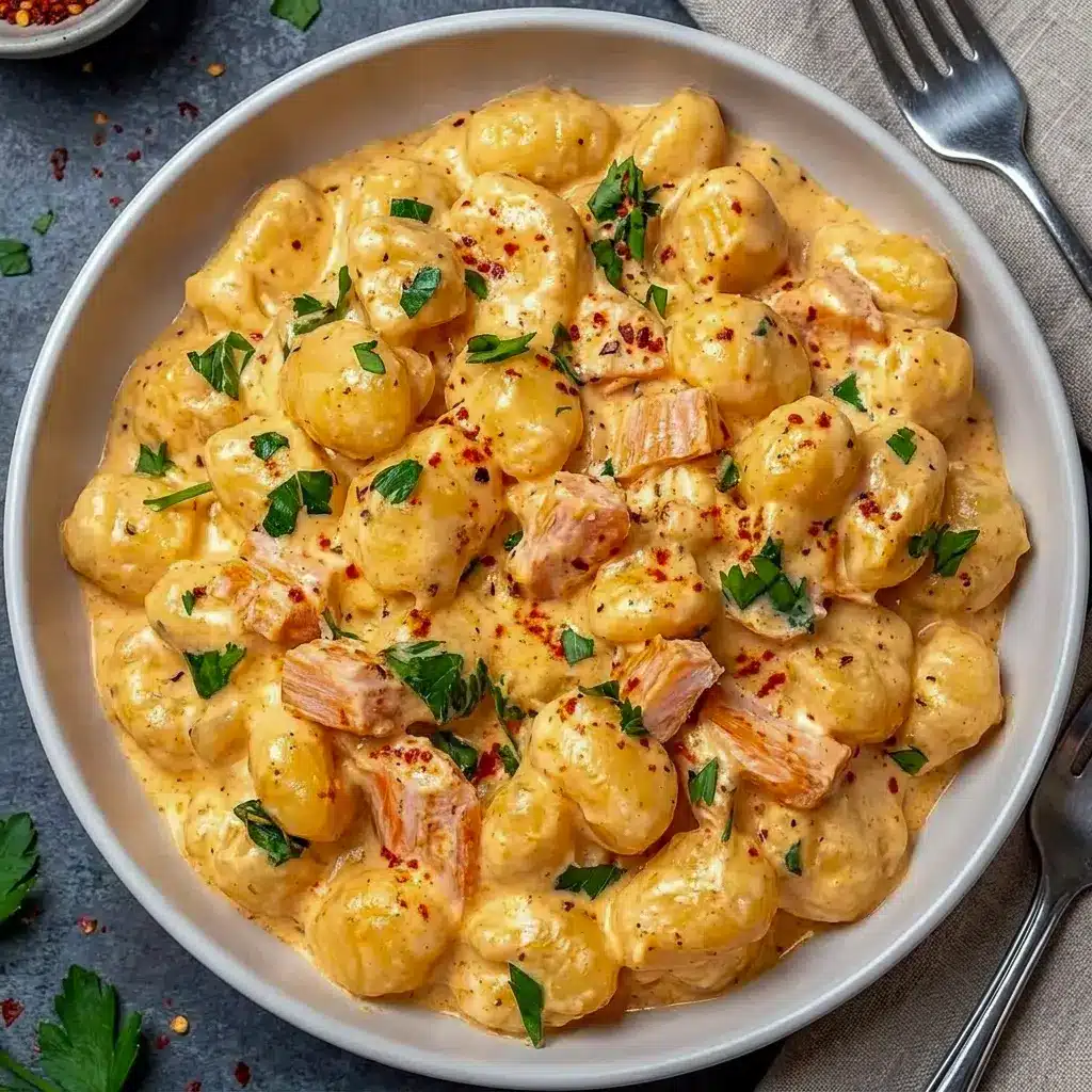 Healthy Smoked Salmon Gnocchi in a creamy sauce with spinach, perfect for Beginner-friendly Pasta Dinner Ideas on busy weeknights.