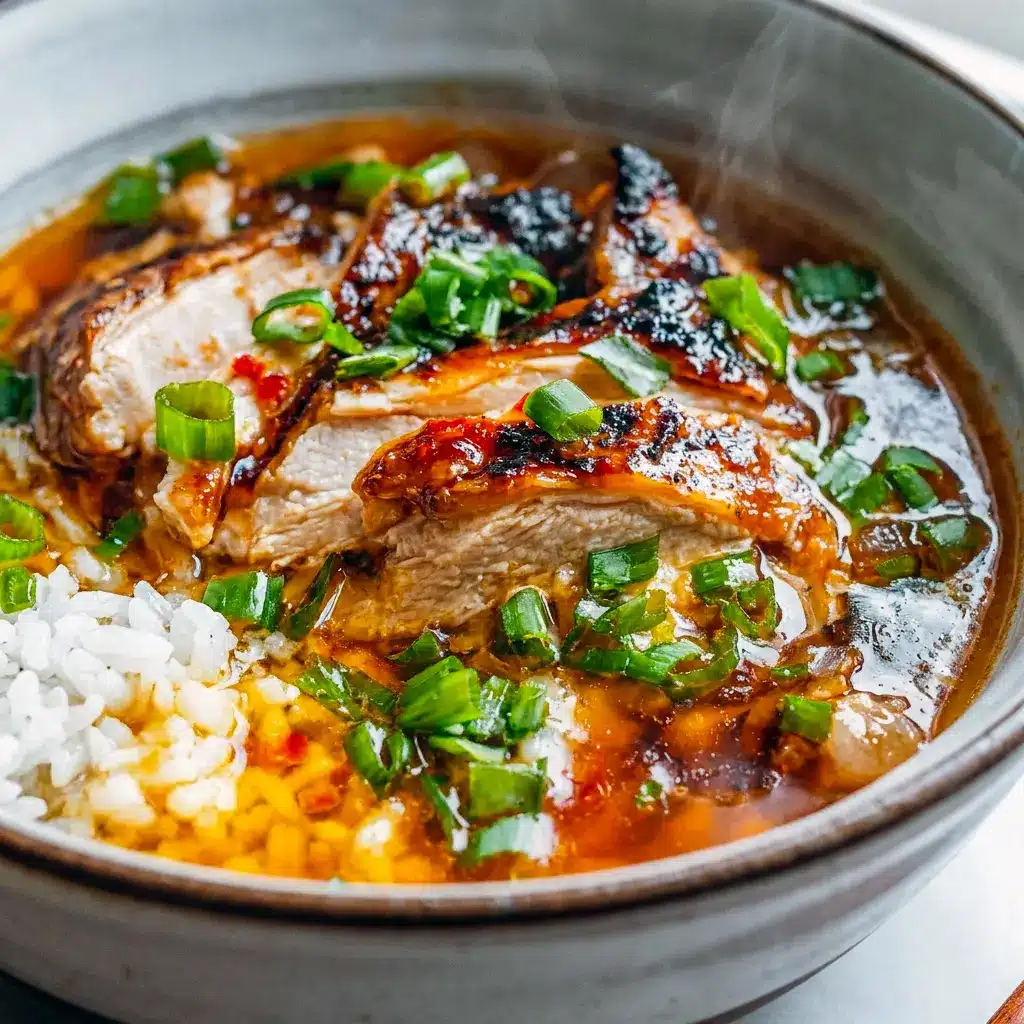 Close-up of Caramelized Soy Chicken with garlic and ginger broth, one of the best soy chicken dishes to try.