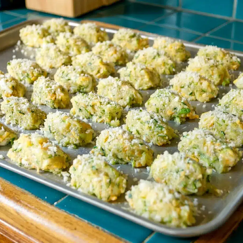 Golden Crispy Baked Zucchini Tots served warm with melted cheese, inspired by delicious Cheesy Baked Zucchini Tots.