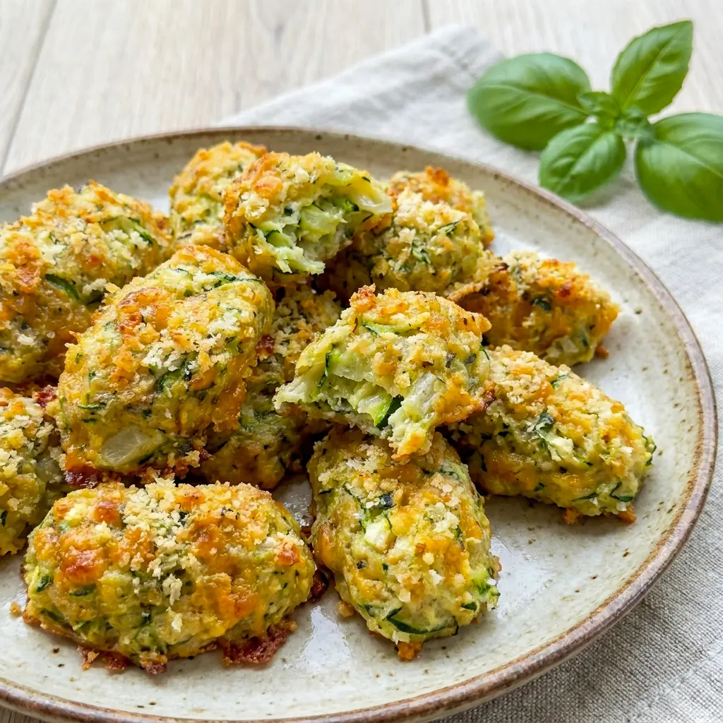 A tray of Crispy Baked Zucchini Tots baked until crunchy on the outside and tender inside, ideal for Baked Zucchini Tots lovers.