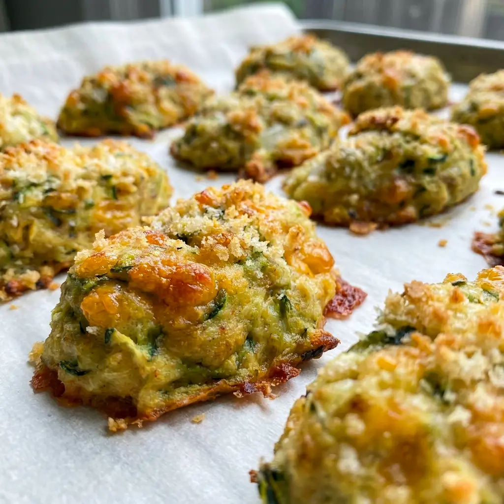 Healthy Crispy Baked Zucchini Tots arranged on a serving platter as one of the best Easy Veggie Sides Healthy for family meals.