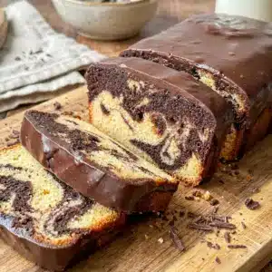 Sliced Keto Marble Pound Cake showing beautiful swirls, a rich Keto cream cheese pound cake with a tender crumb.