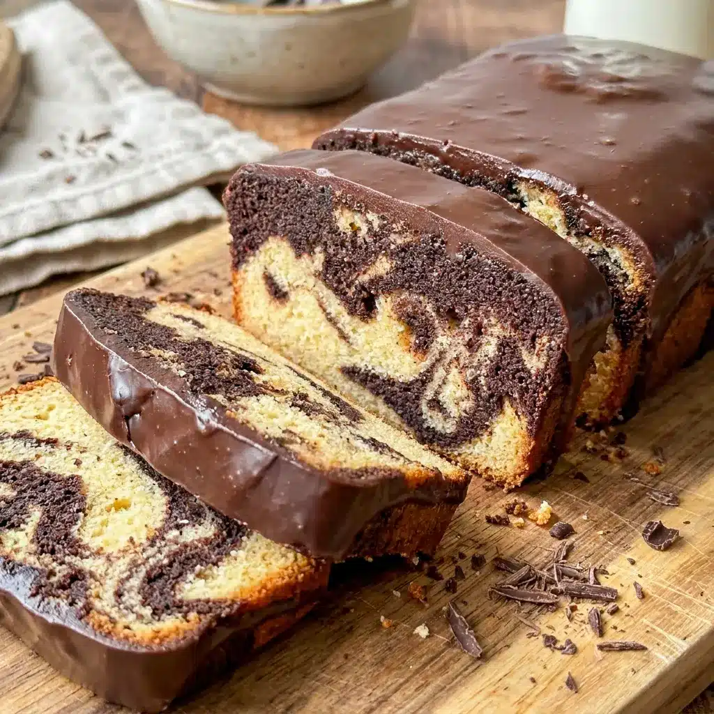 Sliced Keto Marble Pound Cake showing beautiful swirls, a rich Keto cream cheese pound cake with a tender crumb.