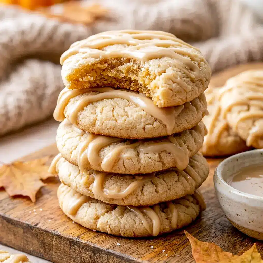 An overhead shot of Soft Maple Sugar Cookies arranged on a plate, showing soft, chewy Bite Size Cookies perfect for snacking.